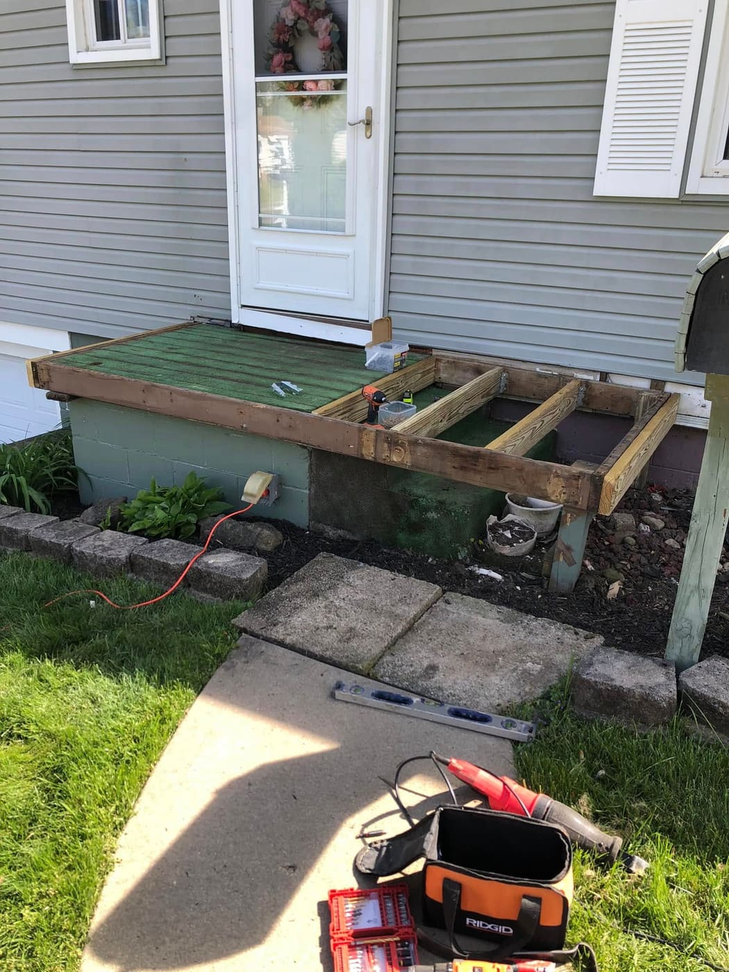 Before: Rebuilt front landing and steps