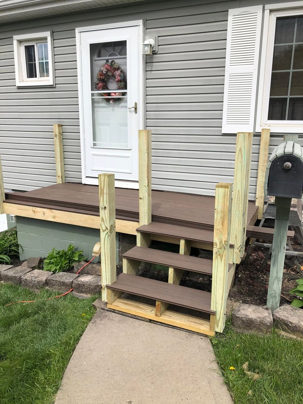 After: Rebuilt front landing and steps, view 3