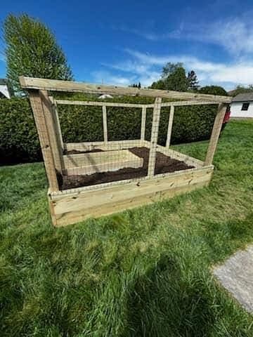 Large raised garden planter with trellis, view 6