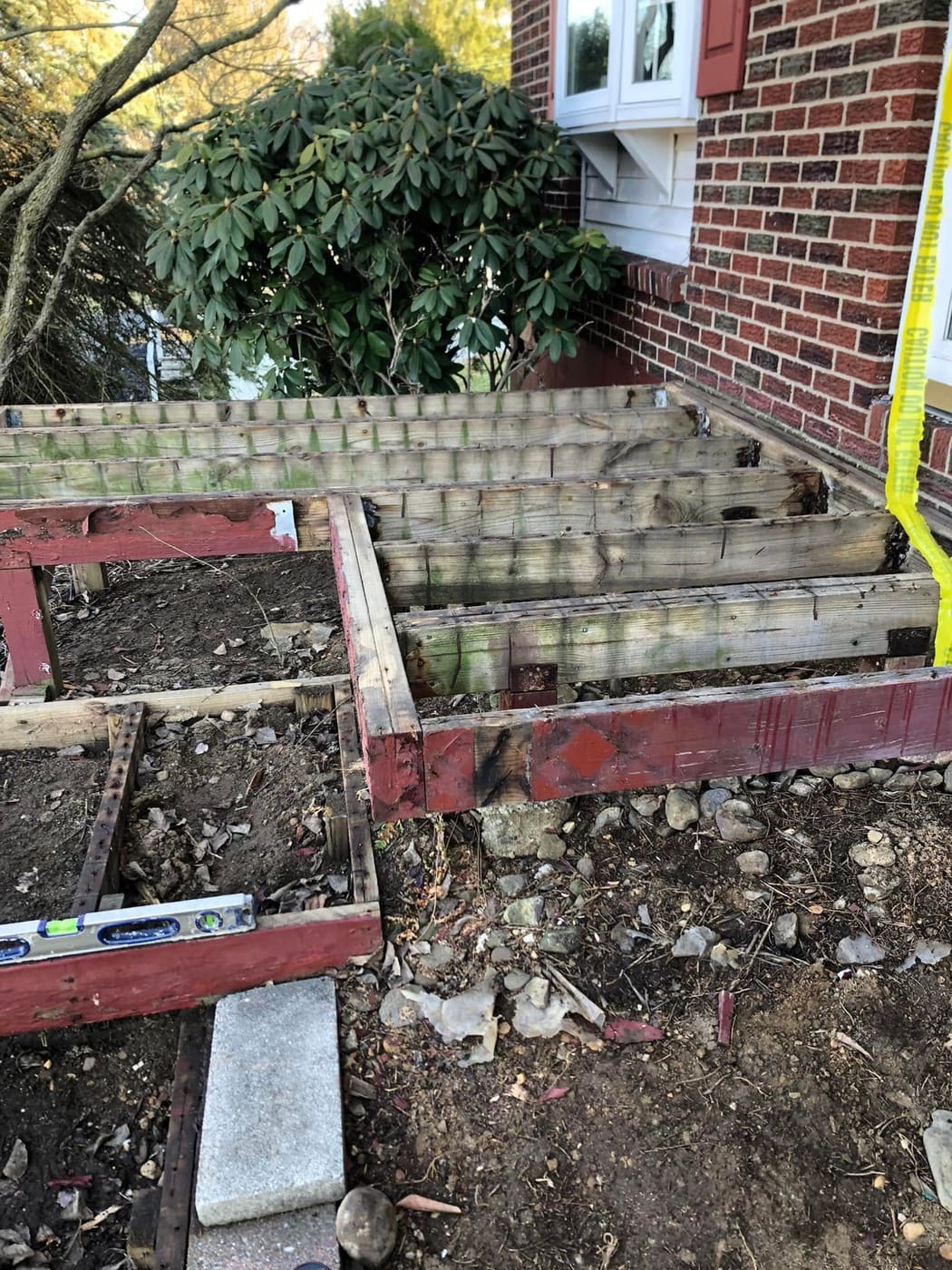 Before: Rebuilt timber garden steps
