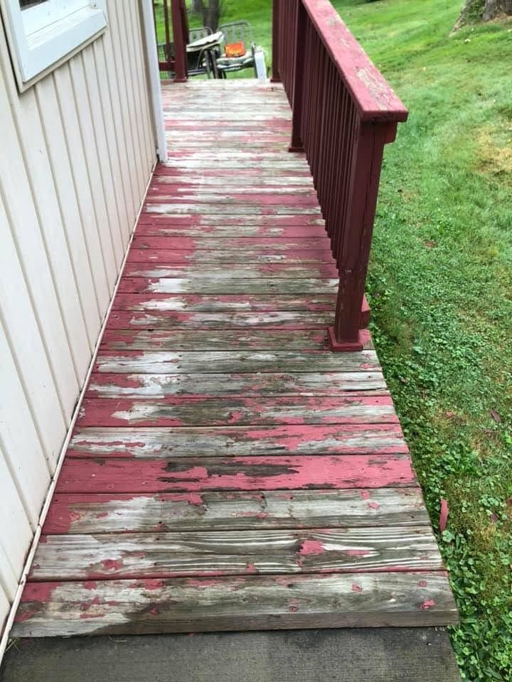 Before: Repainted deck and ramp, view 2