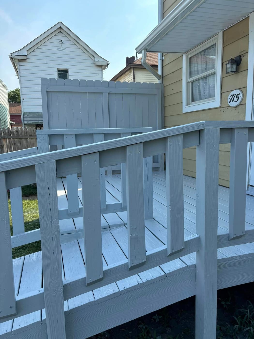 Painted deck railing and ramp
