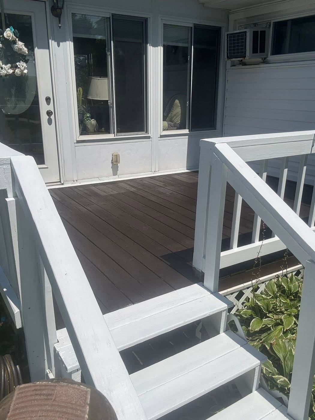 Two-tone painted deck and stairs